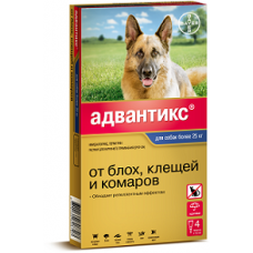 BAYER АДВАНТИКС 400 С ДЛЯ СОБАК 25-40 КГ (4 ПИПЕТКИ Х 4 МЛ)