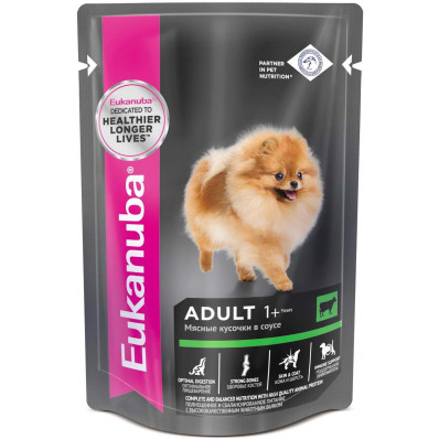 EUK Dog паучи корм для собак с говядиной в соусе