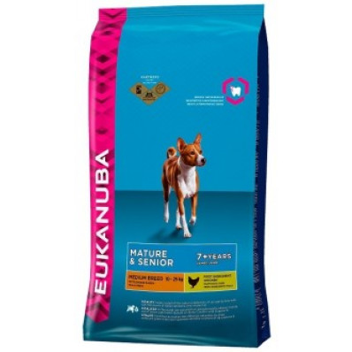 Eukanuba Dog Mature & Senior для зрелых и пожилых собак средних пород 