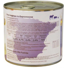 Консервы для собак Олья Подрида по-Барселонски (мясное ассорти с морковью)