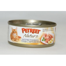 Консервы для кошек кусочки розового тунца с картофелем